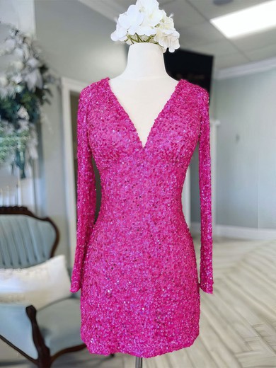 Sparkly Bodycon V-neck Sequin Dress PT02052532