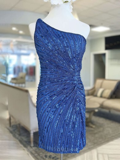 Sparkly Bodycon One Shoulder Sequin Dress PT02052536