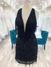 Unique Black Bodycon Fringe Sequin Dress PT02052545