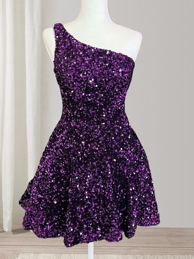 Sparkly Bodycon One Shoulder Sequin Dress PT02052638