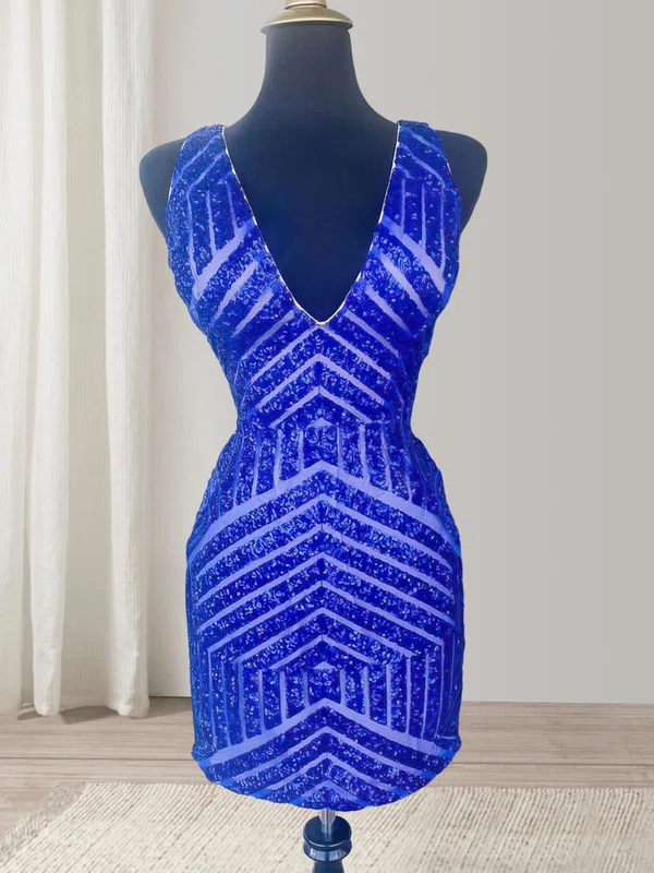 Sparkly Bodycon V-neck Sequin Dress PT02052629