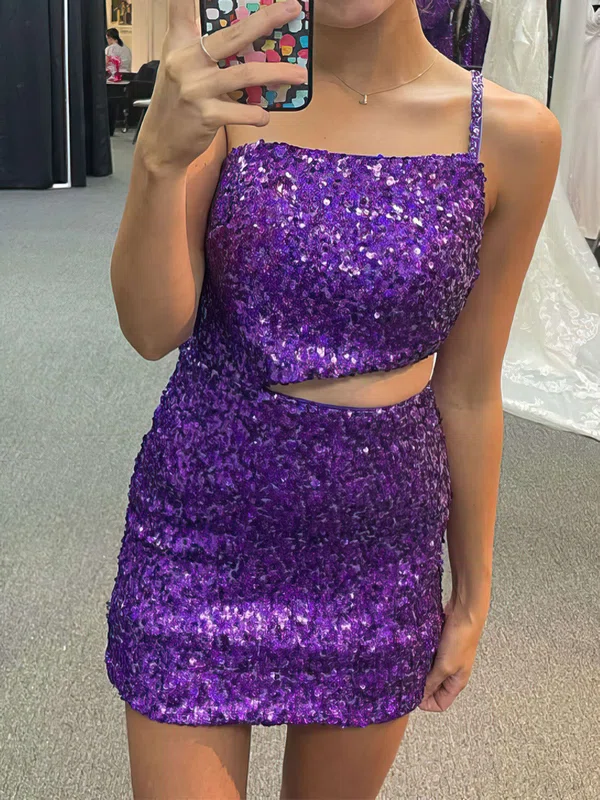 Sparkly Bodycon One Shoulder Cut Out Sequin Dress PT02053246