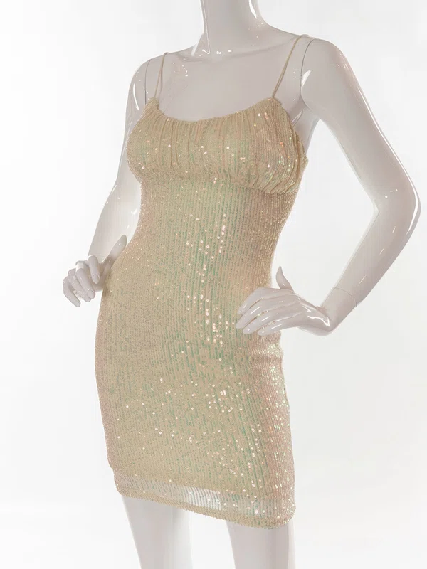 Sparkle Bodycon Scoop Neck Sequin Dress PT02054227