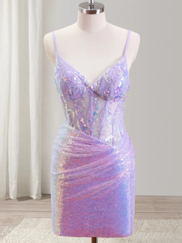 Corset Lilac Bodycon Appliques Sequin Dress PT02054254