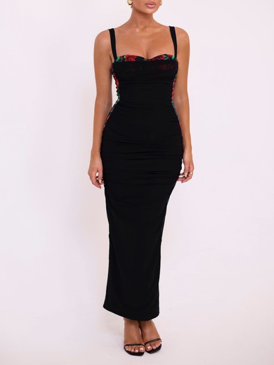 Black Sweetheart Jersey Ruched Formal Dress PT02026075