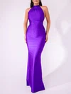 Backless Sheath/Column High Neck Ruched Jersey Formal Dress PT02026090