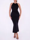 Black Scoop Neck Jersey Formal Dress PT02026103