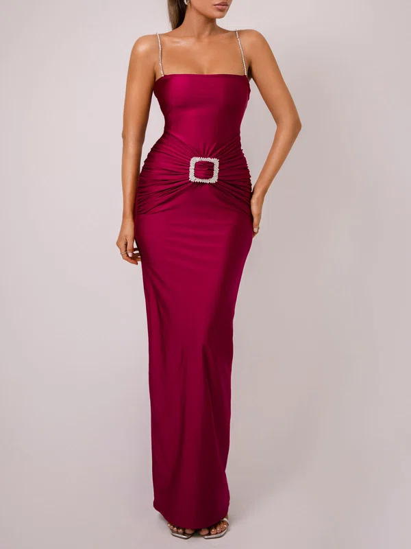 Sheath/Column Square Neckline Jersey Split Formal Dress PT02026112