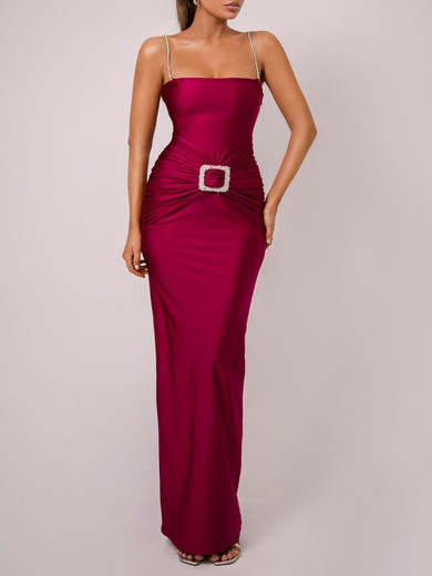 Sheath/Column Square Neckline Jersey Split Formal Dress PT02026112