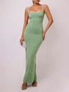 Sheath/Column Square Neckline Split Jersey Formal Dress PT02026116