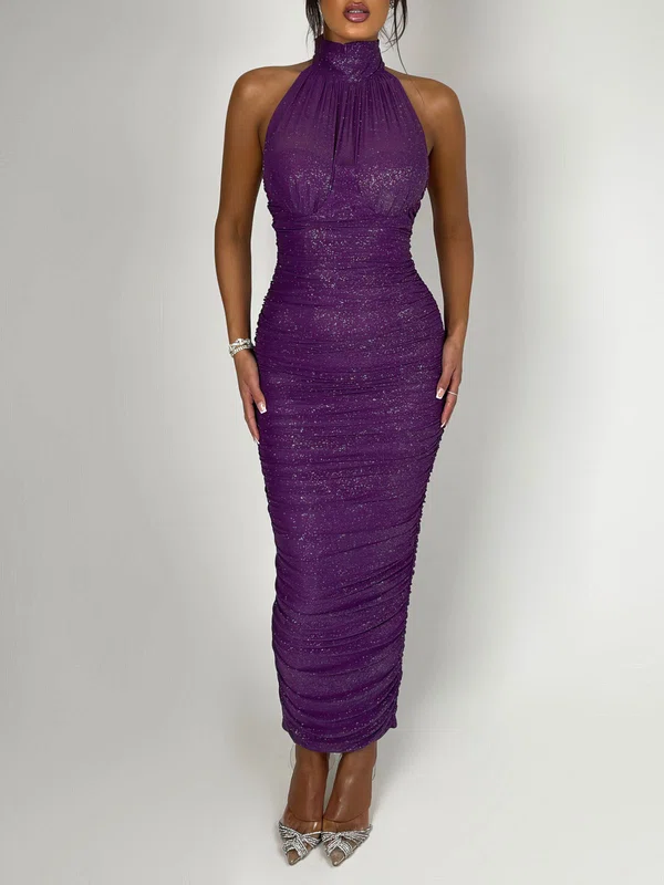 Halter Ruched Glitter Formal Dress PT02026127