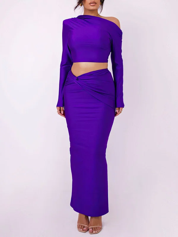 Two Piece Jersey Long Sleeve Formal Dress PT02026167