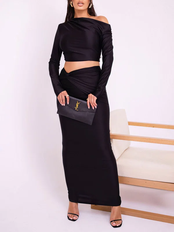 Two Piece Jersey Long Sleeve Formal Dress PT02026173