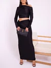 Two Piece Jersey Long Sleeve Formal Dress PT02026173
