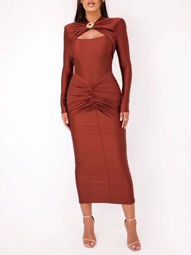 Long Sleeve Split Jersey Formal Dress PT02026174
