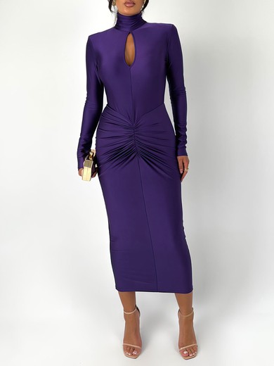 Cut Out High Neck Jersey Long Sleeve Formal Dress PT02026199