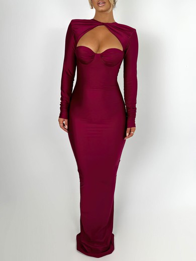 Cut Out Long Sleeve Jersey Formal Dress PT02026214