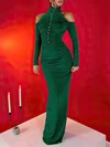 Hunter Long Sleeve Sheath/Column High Neck Jersey Formal Dress PT02026245