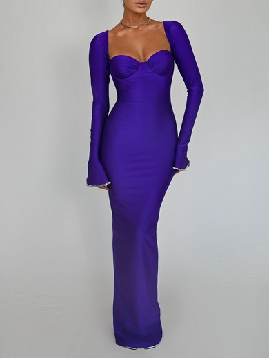 Sheath/Column Sweetheart Jersey Long Sleeve Formal Dress PT02026265