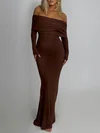 Sheath/Column Off Shoulder Long Sleeve Jersey Formal Dress PT02026276