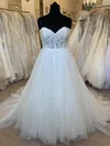 Ball Gown/Princess Sweetheart Tulle Court Train Wedding Dress With Appliques Lace #UKM00028346