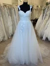 Ball Gown/Princess Sweetheart Glitter Court Train Wedding Dress With Flower(s) #UKM00028377