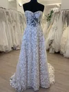 Ball Gown/Princess Sweetheart Tulle Sweep Train Wedding Dress With Flower(s) #UKM00028542