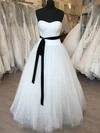 Ball Gown/Princess Sweetheart Tulle Sweep Train Wedding Dress With Pearl Detailing #UKM00028631