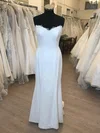 Trumpet/Mermaid Sweetheart Lace Stretch Crepe Sweep Train Wedding Dress With Appliques Lace #UKM00028657