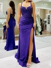 Sheath/Column Sweetheart Jersey Beaded Prom Dresses With Ruched #UKM020124181