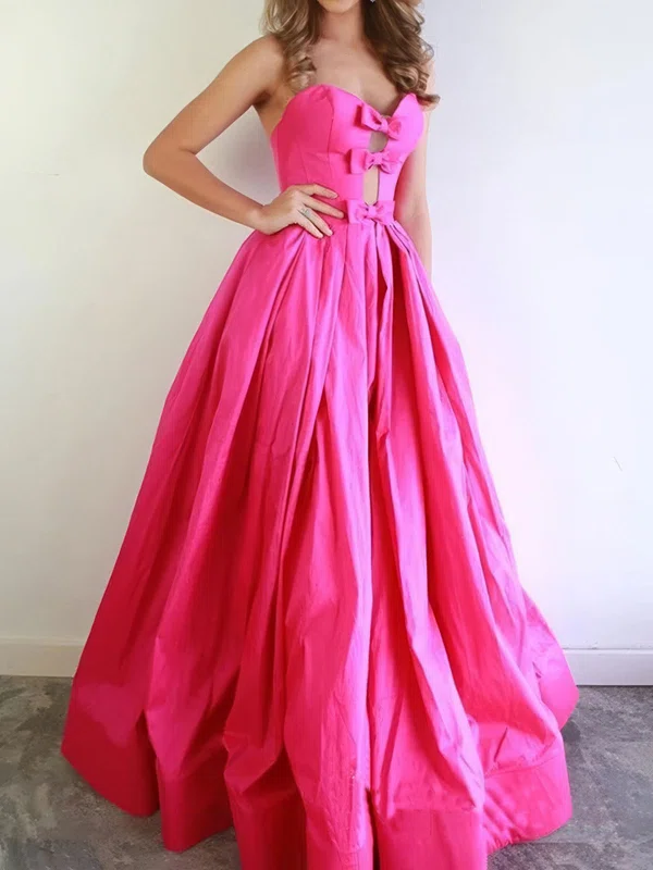 Ball Gown Strapless Satin Cut Out Prom Dresses With Ruched #UKM020124241