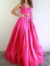 Ball Gown Strapless Satin Cut Out Prom Dresses With Ruched #UKM020124241