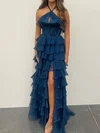 Ball Gown Halter Chiffon Ruffle Tiered Prom Dresses #UKM020124250