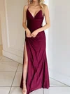 Sheath/Column V-neck Jersey Prom Dresses With Ruched #UKM020124281