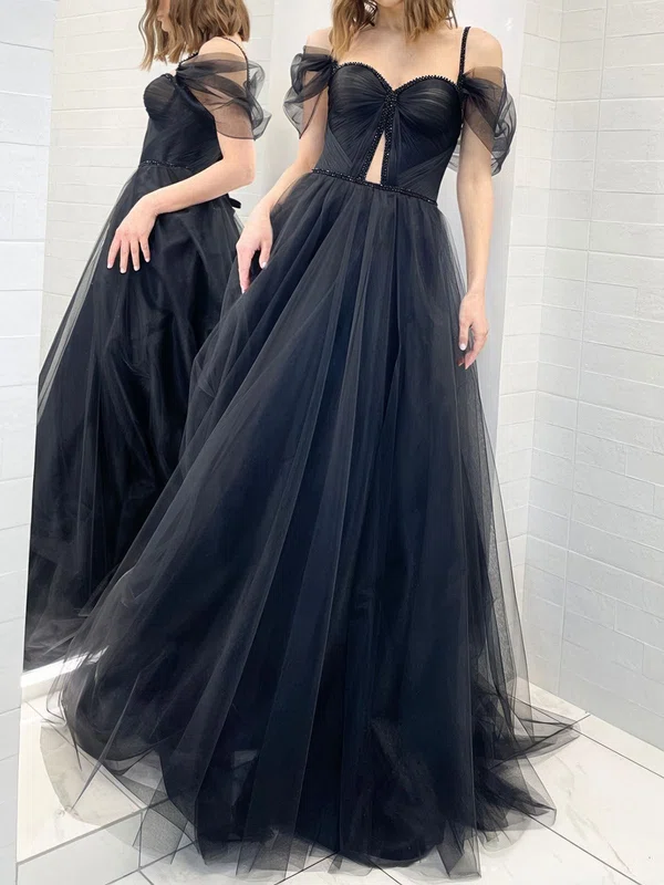 Ball Gown Sweetheart Tulle Cut Out Prom Dresses With Beading #UKM020124299