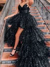 Ball Gown V-neck Tulle Tiered Prom Dresses With Star #UKM020124676