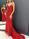 Sheath/Column V-neck Sparkly Sequin Prom Dresses #UKM020124727