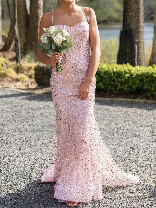 Sheath/Column Sweetheart Sparkly Sequin Prom Dresses #UKM020124799
