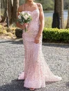 Sheath/Column Sweetheart Sparkly Sequin Prom Dresses #UKM020124799