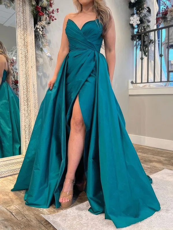 Ball Gown Satin Floor-length Strapless Prom Dresses With Ruched #UKM020125311
