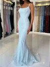 Mermaid Scoop Neck Beaded Sparkly Sequin Prom Dresses #UKM020125552