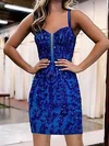 Glitter Royal Blue Bodycon Lace-Up Sequin Dress PT02051951
