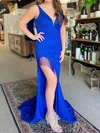 Sheath/Column V-neck Glitter Prom Dresses With Fringe #UKM020125024