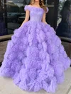 Princess Off-the-shoulder Tulle Ruffle Prom Dresses #UKM020125869