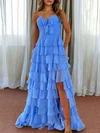 Elegant Ball Gown/Princess Chiffon Sweetheart Tiered Prom Dresses #UKM020126144