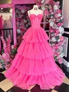 Ball Gown Sweetheart Tulle Tiered Prom Dresses With Ruched #UKM020126261