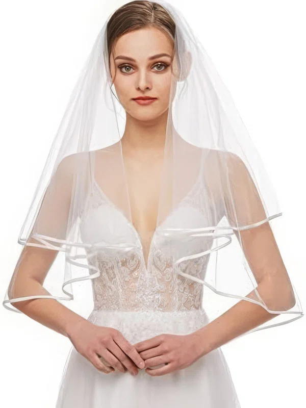 Elbow Bridal Veils Two-tier Ribbon Edge #UKM03010294