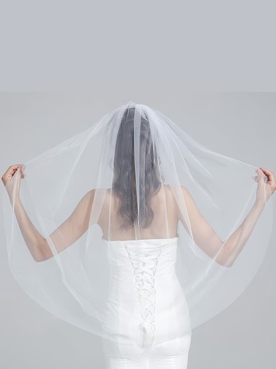 Elbow Bridal Veils One-tier Cut Edge #UKM03010295