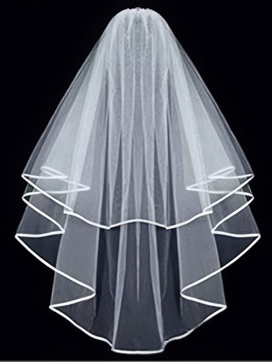 Elbow Bridal Veils Two-tier Ribbon Edge #UKM03010302