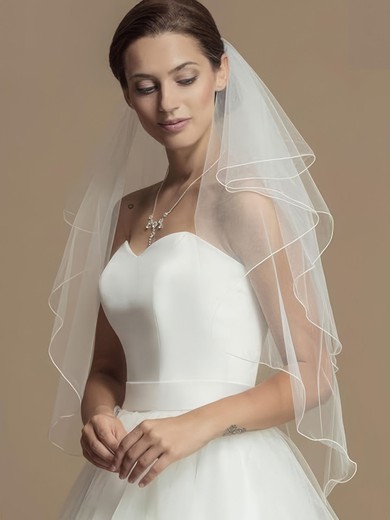 Elbow Bridal Veils Two-tier Ribbon Edge #UKM03010305